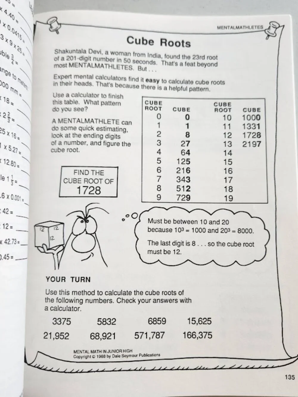 Mental Math in Junior High Workbook Grades 7-9 Paperback Activity Book Mathemati
